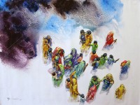 Hussain Chandio, 36 x 48 Inch, Acrylic on Canvas, Figurative Painting-AC-HC-098